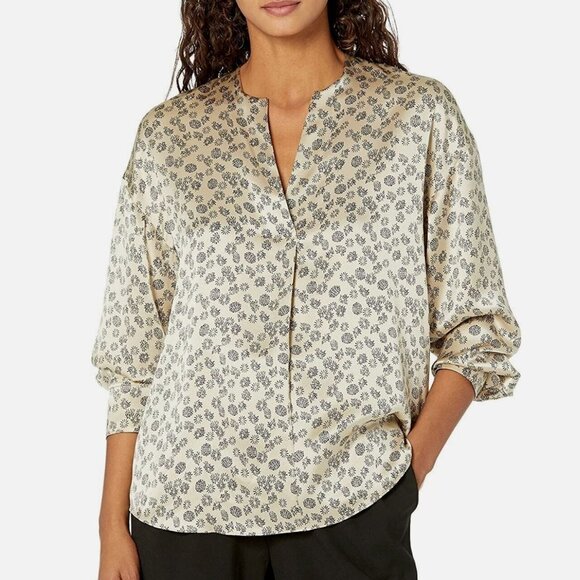 Vince Zinnia Silk Popover Blouse Size Small - Picture 2 of 9